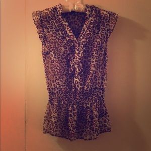 Twenty One Sheer Cheetah Blouse